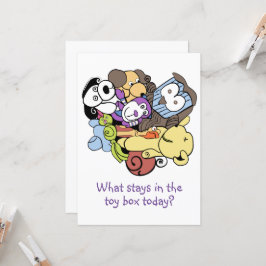 Speelgoed box of goodies uitnodiging