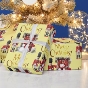 Speelgoed Britse soldaat Bearskin pet en sneeuwman Cadeaupapier