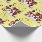 Speelgoed Britse soldaat Bearskin pet en sneeuwman Cadeaupapier (Hoek)