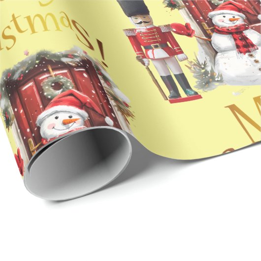 Speelgoed Britse soldaat Bearskin pet en sneeuwman Cadeaupapier (Rol Hoek)