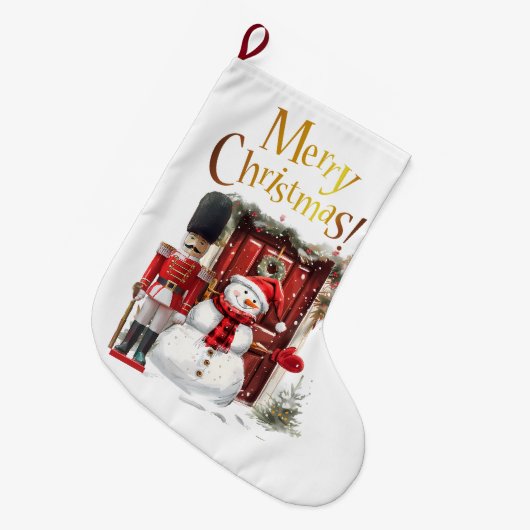 Speelgoed Britse soldaat Bearskin pet en sneeuwman Grote Kerstsok (Voorkant (Hangend))