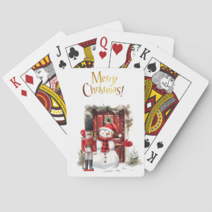 Speelgoed Britse soldaat Bearskin pet en sneeuwman Pokerkaarten