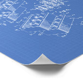 Speelgoed Building Brick 1961 Patent Art - Blauwdr Poster (Hoek)