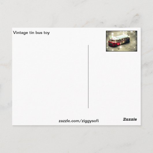 speelgoed bus briefkaart (Achterkant)