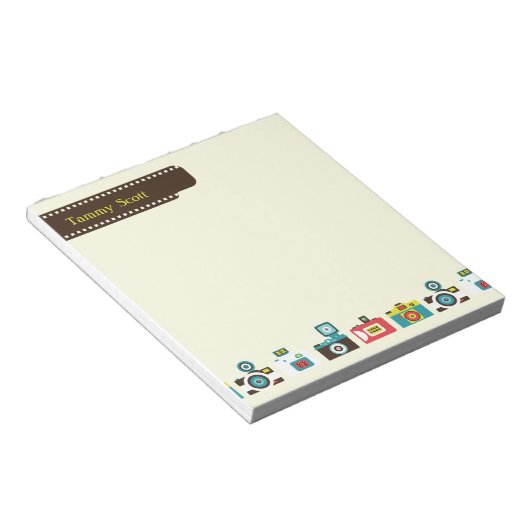 Speelgoed camera's Aangepast Notitieblok (Schuin)