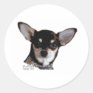 Speelgoed Chihuahua Zwart en Tan Ronde Sticker