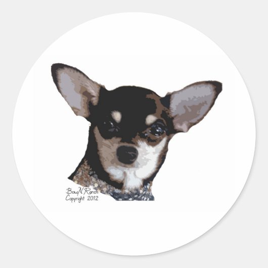Speelgoed Chihuahua Zwart en Tan Ronde Sticker (Voorkant)