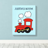 Speelgoed choo trein jongen kwekerij kunst canvas  afdruk (Insitu (Houten vloer))