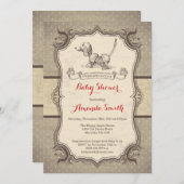 Speelgoed Dog Baby shower Uitnodiging Retro (Voorkant / Achterkant)