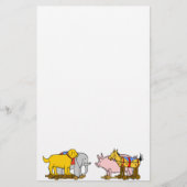  Speelgoed Dog, Horse, Pig, Elephant Stationery Briefpapier (Voorkant)