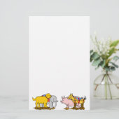  Speelgoed Dog, Horse, Pig, Elephant Stationery Briefpapier (Staand voorkant)