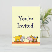 Speelgoed Dog, Paarden, Varkens, Elephant Kaart (Staand voorkant)