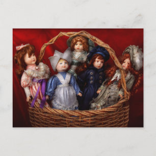 Speelgoed - Dolls - Een mand van Victoriaans poppe Briefkaart