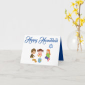 Speelgoed-Dreidel Zalig Hanukkah Wenskaart Kaart (Gele Bloem)