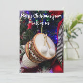 Speelgoed Drum kerstgroeten Feestdagenkaart (Staand voorkant)