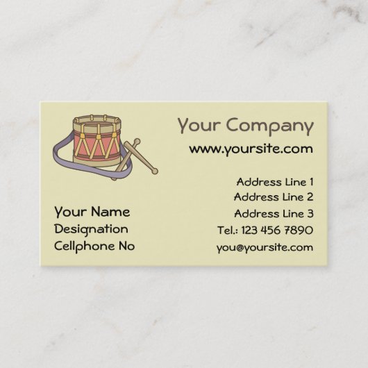 Speelgoed Drum Visitekaartje (Voorkant)