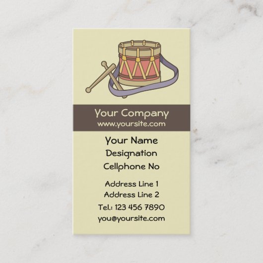 Speelgoed Drum Visitekaartje (Voorkant)