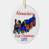 Speelgoed-Eerste Kerstmis-personaliseer het Keramisch Ornament (Rechts)