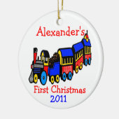 Speelgoed-Eerste Kerstmis-personaliseer het Keramisch Ornament (Links)