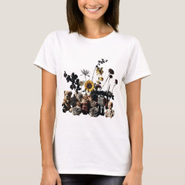  speelgoed en bloemen stilleven t-shirt