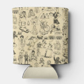 speelgoed en spelende kinderen patroon blikjeskoeler (Achterkant)