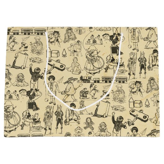  speelgoed en spelende kinderen patroon groot cadeauzakje (Voorkant)