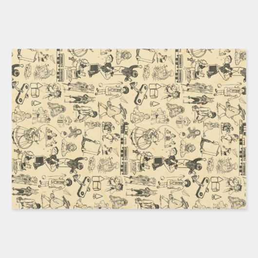  speelgoed en spelende kinderen patroon inpakpapier vel (Voorkant 2)