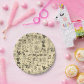  speelgoed en spelende kinderen patroon papieren bordje (Feest)