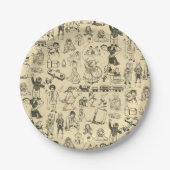 speelgoed en spelende kinderen patroon papieren bordje (Voorkant)