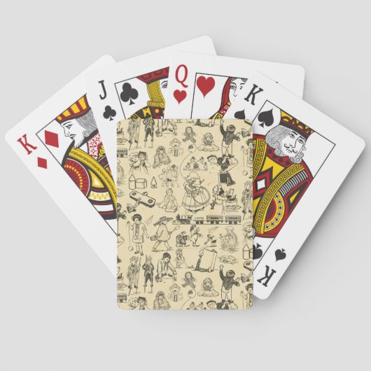 speelgoed en spelende kinderen patroon pokerkaarten (Achterkant)