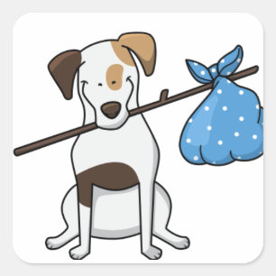 speelgoed fox shier hobo cartoon vierkante sticker