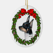 Speelgoed Fox Terrier Art van Glenda S. Harlan Keramisch Ornament (Rechts)