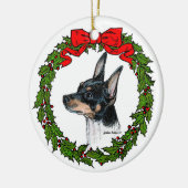 Speelgoed Fox Terrier Art van Glenda S. Harlan Keramisch Ornament (Links)