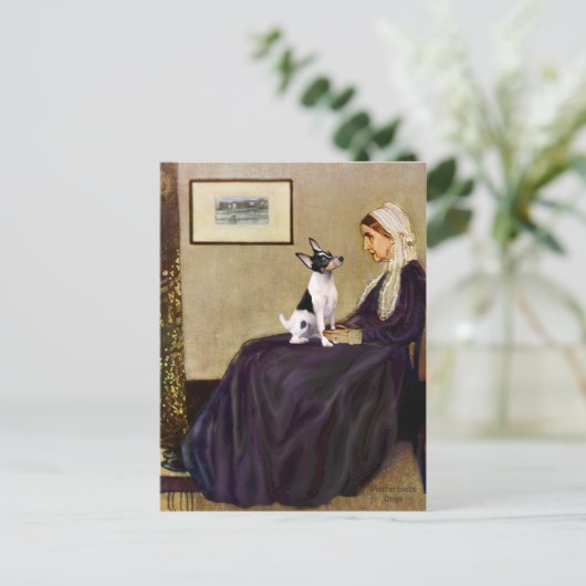 Speelgoed Fox Terrier, de moeder van Whistler Briefkaart (Staand voorkant)