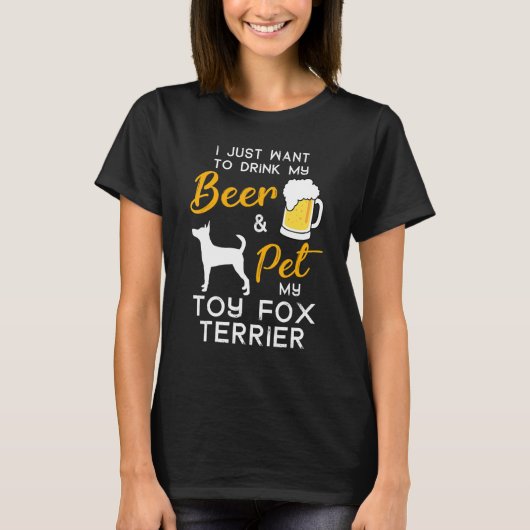 Speelgoed Fox Terrier Dog Beer Lover Owner Xmas Bi T-shirt (Voorkant)