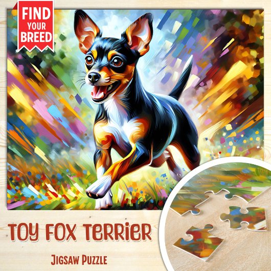 Speelgoed Fox Terrier Dog Portret Acryl Art Print  Legpuzzel