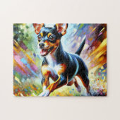 Speelgoed Fox Terrier Dog Portret Acryl Art Print  Legpuzzel (Horizontaal)