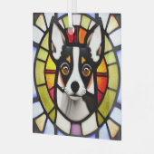 Speelgoed Fox Terriër "Glas in lood" Glas Ornament (Voorkant links)