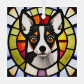 Speelgoed Fox Terriër "Glas in lood" Glas Ornament (Achterkant)