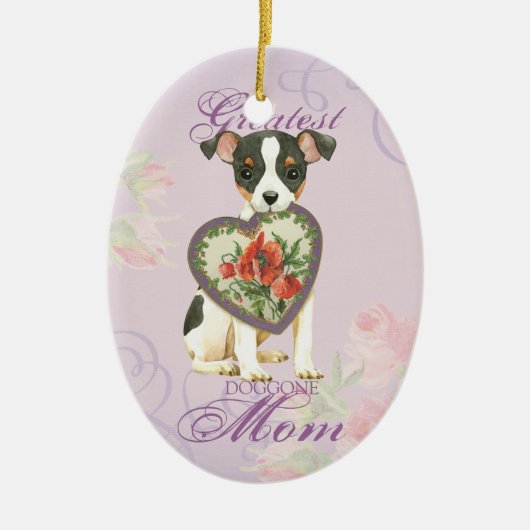 Speelgoed Fox Terrier Heart mama Keramisch Ornament (Voorkant)