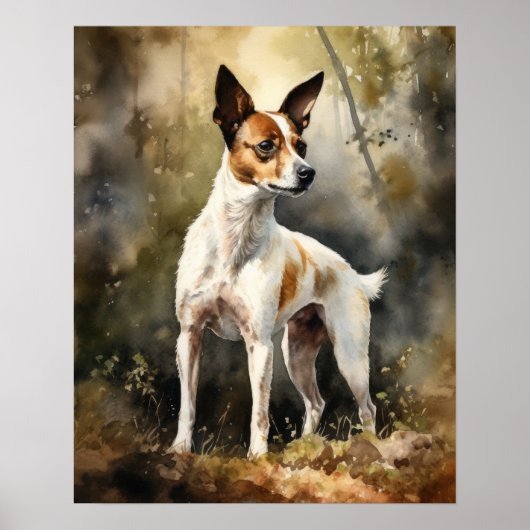 Speelgoed Fox Terrier Hondenkunst Print Poster (Voorkant)