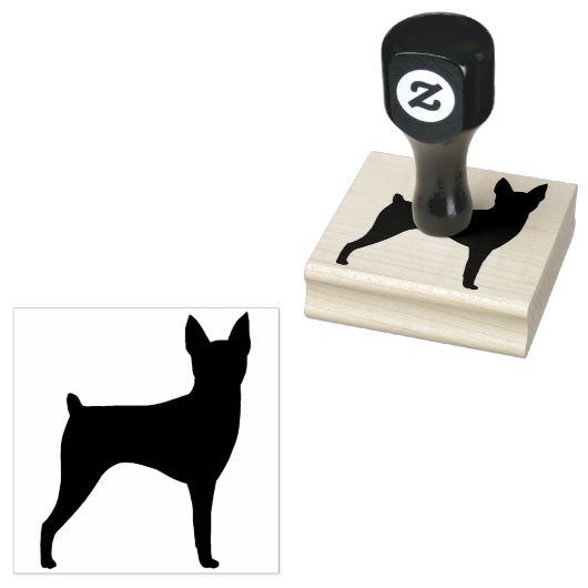 Speelgoed Fox Terrier Hondenras Silhouette Rubberstempel (Gestempeld)