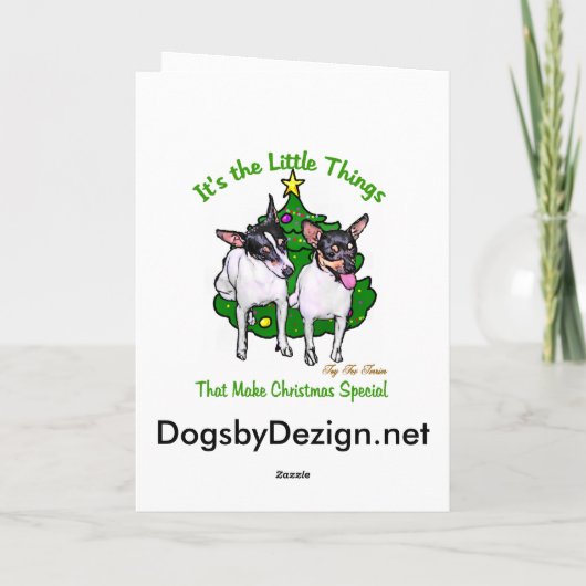 Speelgoed Fox Terrier-kerstcadeautjes Feestdagen Kaart (Achterkant)