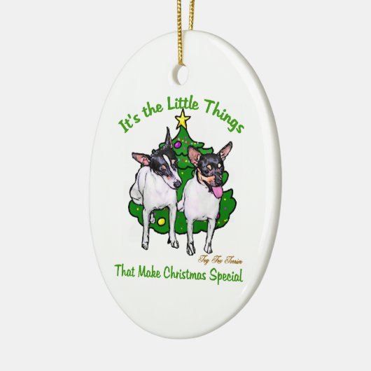 Speelgoed Fox Terrier-kerstcadeautjes Keramisch Ornament (Links)