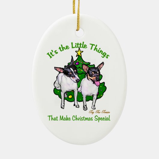 Speelgoed Fox Terrier-kerstcadeautjes Keramisch Ornament (Achterkant)