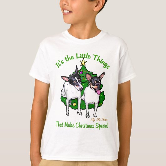 Speelgoed Fox Terrier-kerstcadeautjes T-shirt (Voorkant)
