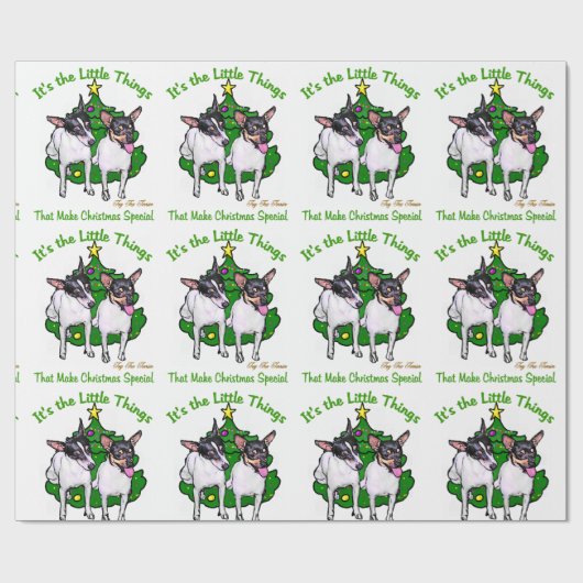 Speelgoed Fox Terrier Kerstmis Cadeaupapier (Vlak)