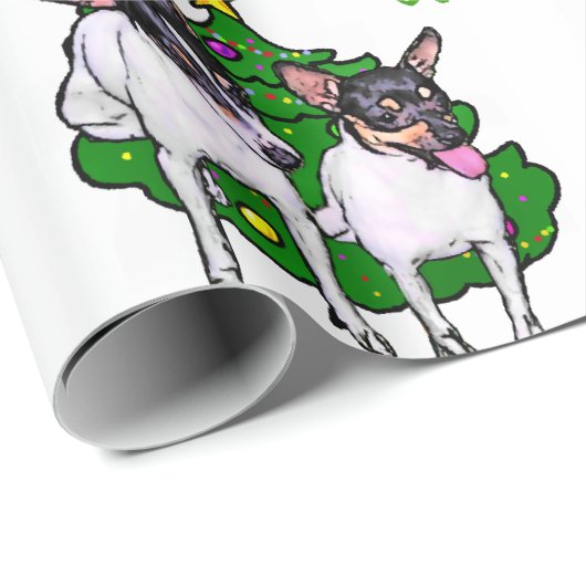 Speelgoed Fox Terrier Kerstmis Cadeaupapier (Rol Hoek)