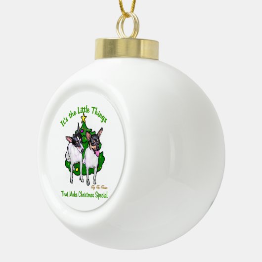 Speelgoed Fox Terrier Kerstmis Keramische Bal Ornament (Rechts)