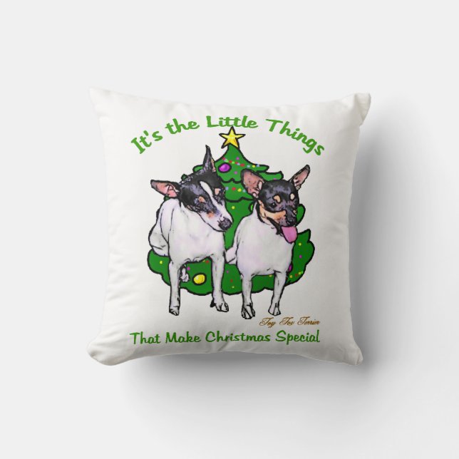 Speelgoed Fox Terrier Kerstmis Kussen (Voorkant)